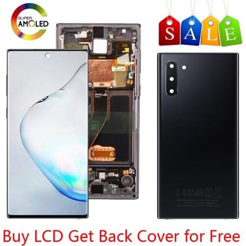 ORIGINAL AMOLED Lcd Screen For Samsung Galaxy Note 10 Lcd N970F note10 plus Lcd N9750 LCD Note 10 Touch Screen With Back Cover