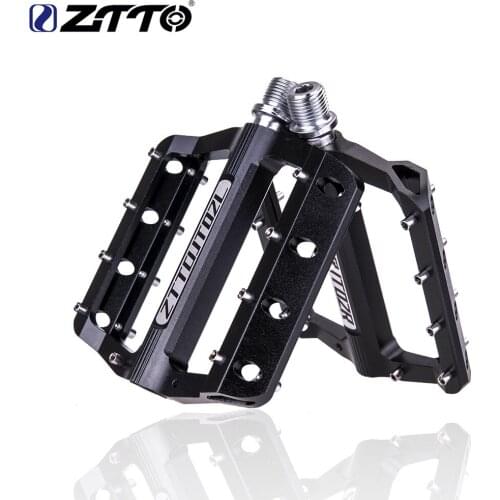 ZTTO MTB Bike Flat Pedal DU Bearings CNC Aluminum Alloy ultralight Pedal Road Gravel bike lightweight 9 pins pedal for XC AM