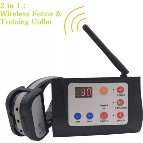 Dog Pop Collar Pet Wireless Electronic Fence Dog Fences LED Display Stop Barking Device Dog Antistress Training Outdoor Use