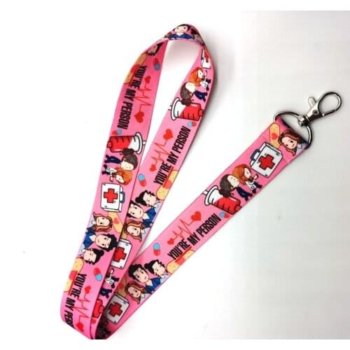 Hot 10 pcs Greys Anatomy Doctors nurse Neck Strap Lanyards Key Chain Accessories
