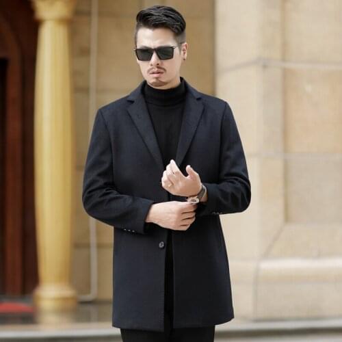 Plus Size 8xl 2020 Autumn And Winter New Mens Fashion Boutique Woolen Cloth Business Windbreaker Coat / Male Slim Casual Jacket