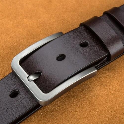 Genuine Leather For Mens High Quality Buckle Jeans Cowskin Casual Belts Business Cowboy Waistband Male Fashion Designer 2021New