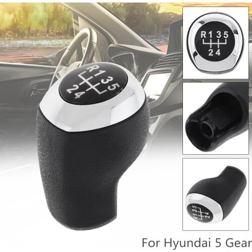 5 Speed ABS Plastic Chrome Car Manual Gear Shift Handball Knob Replacement fit for Hyundai Accent Solaris 2011-2014