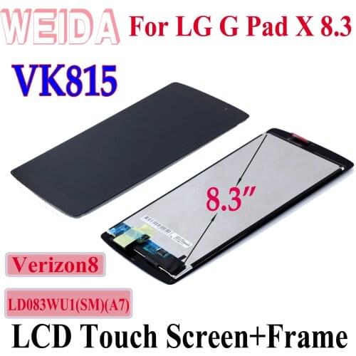 WEIDA LCD Replacement 8.3" For LG G Pad X 8.3 VK815 LCD Display Touch Screen Assembly Frame VK815 1920*1200