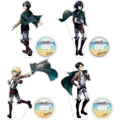 Attack on Titan Acrylic Stand Model Plate Cake Decor Toy Eren Jaeger Armin Arlert Rivaille Erwin Smith Anime Cosplay Student