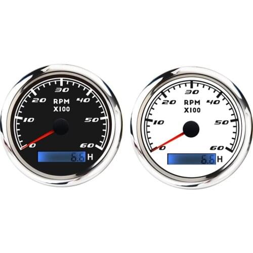 Universal Speedometer 12V/24V Odometer 85mm LCD Hourmeter Tachometer Backlight for Marine Car Motorcycle