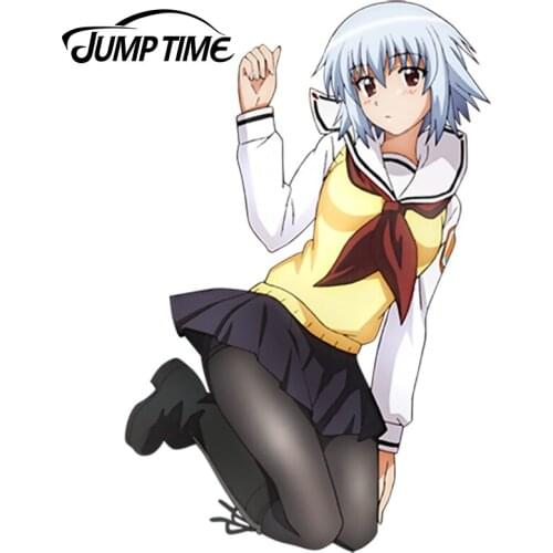 JumpTime 13cm x 8.4cm Cartoon Kawii Car Stickers Anime Yarizui Sen Render Vinyl Window Wiper Decals Rear Car Styling