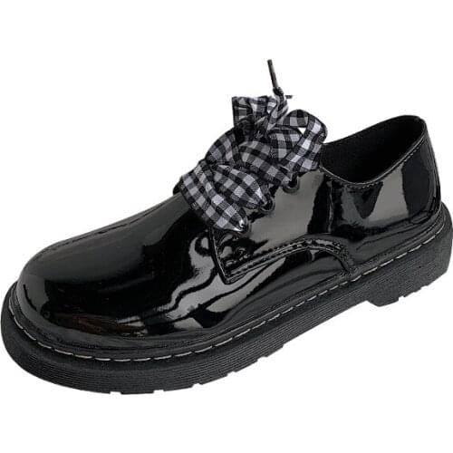 YSHUNIJ 2021 New Brand Shoes Women Casual Round Toe Black Oxford Shoes for Women Flats Comfortable Slip on Women Shoes Brogue