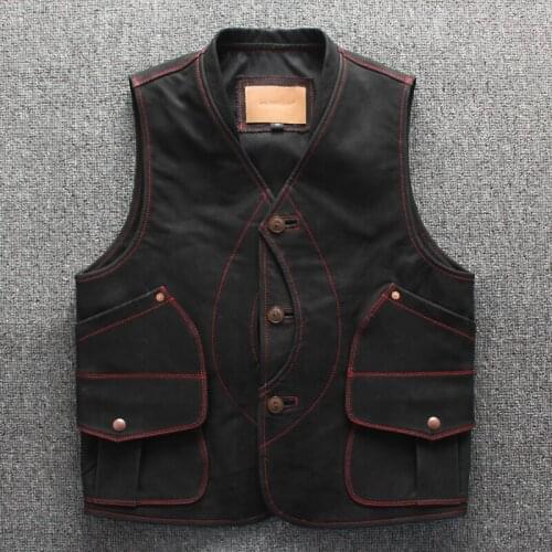 Mens Real Frosted Effects Genuine Leather Cowhide Sleeveless Jackets Slim Multi Pocket Casual Waistcoat Biker Vest