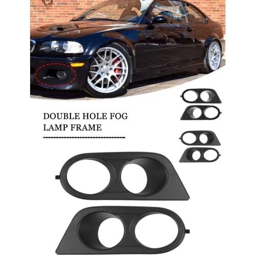 1Pair Car Carbon Fiber Fog Light Cover Grill Frame For BMW E46 M3 Car Front Bumper Fog Lamp Hoods Grill Car Exterior Accessories