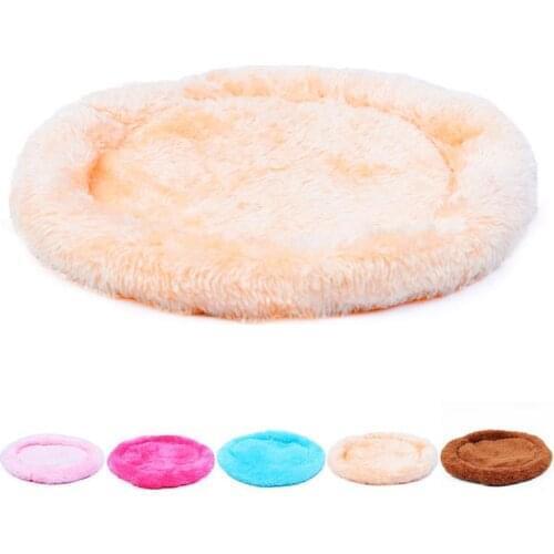 1pc Solid Color Hamster Sleep Mat Warm Round Hamster Cushion Animal Sleeping Mat For Winter Pet Supplies