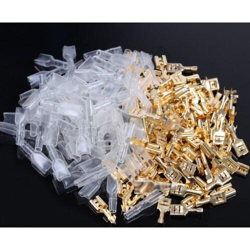 2.8/4.8/6.3mm 150Pairs Crimping Terminals Insulated Sleeve Female Spade Electrical Wire Connector for 22-16 AWG 0.5mm2-1.5mm2