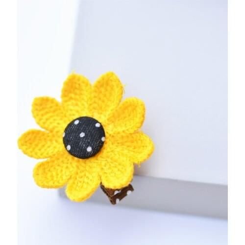 2017 Full Cloth Fresh Yellow Flowers Girls Fashion Hair Clips Kids Hairpins Barrettes Children Hair Accessories Baby Headdress