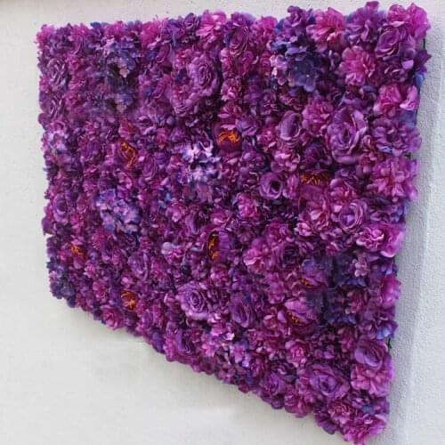 8ft x 8ft Purple Wedding Flower Wall Flower backdrop with Stand Rose & Hydrangeas Backdrop with Aluminum Folded Pipe frame