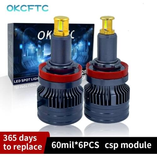 OKCFTC H11 LED 9005/HB3 9006/HB4 H8 H9 9012(HIR2) 60W 15000LM 12V 6000K Car Headlight Bulb Turbine Automatic Fog Lamp