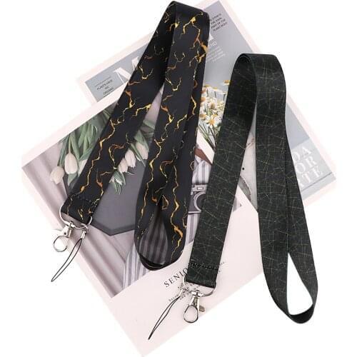 24pcs/lot MD1037 DMLSKY Art Marble texture Keychain Phone Lanyard Fashion Strap Neck Lanyards for ID Card Phone Key For Fan Gift