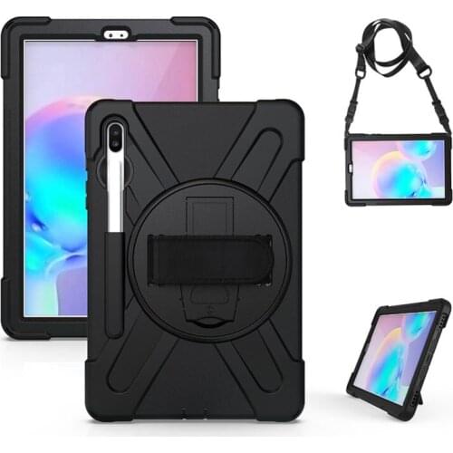 With pencil slot / straps Kids Cover For Samsung Galaxy Tab S6 10.5 SM-T860 SM-T865 T860 T867 case Hard PC Silicon stand funda