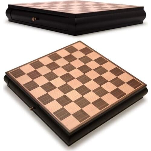 Retro Wooden Chess Set Chessboard and Storage Slots Board Games for Adult