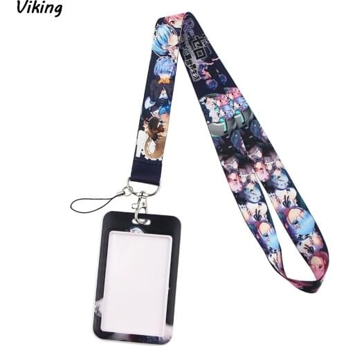 G1776 Anime Lanyard Keychain key Badge Mobile Phone Rope Lanyard With Kawaii Card Holder Cover