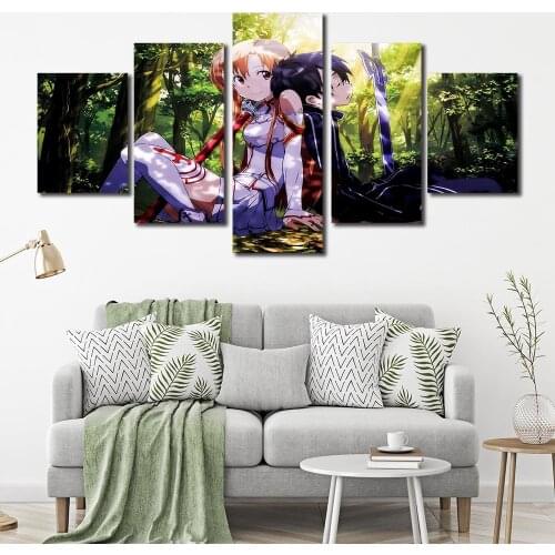 Canvas Painting Sword Art Online Posters and Prints Wall Art Anime Picture for Living Room Decor No Frame