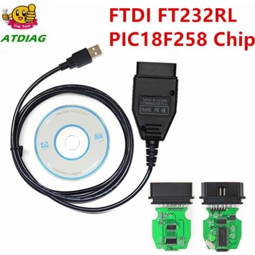 VAG K+CAN Commander 1.4 with FTDI FT232RL PIC18F258 Chip OBD2 Diagnostic Interface Com Cable