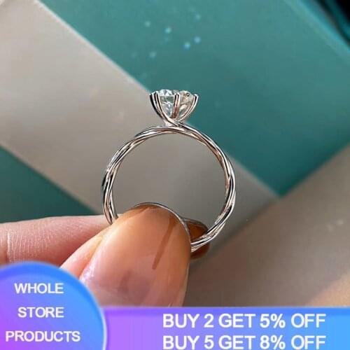 New Inset Zirconia Gem 925 Silver Rings Fashion Twist Ring Jewelry Simple Charm Women Twisted Classic 2 Color Lady Jewelry Gift