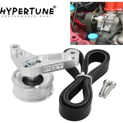Hypertune Adjustable EP3 Pulley Kit For Honda 8th 9th Civic All K20 & K24 Engines with Auto Tensioner Keep A/C Installed CPY01