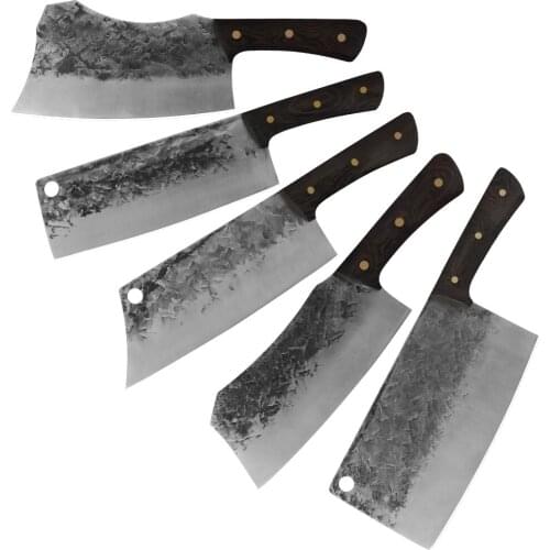 Forged Chinese Butcher Knife Camping Serbian Chef Knife Handmade Full Tang Sliced Chef Kitchen Butcher Nakiri Chopping Knife