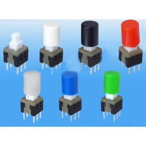 200cps 6*7mm self locking switch cap round button cap square hole puhs button switch cap for height 5.8/7/8/8.5mm self locking