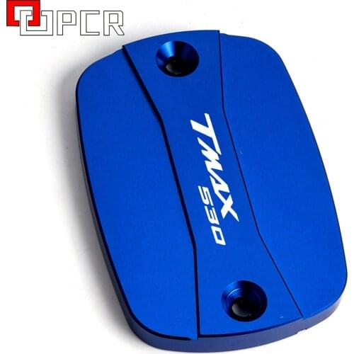 LOGO "TMAX560/TMAX530" CNC Red Brake brake fluid reservoir Caps Tank Cover With logo For YAMAHA TMAX 530 T-MAX 560 2021 2020