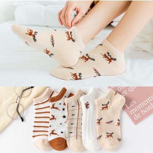 5 Pairs/Lot Cute Socks Women Cartoon Asocks birdsy Fox Flamingo Female Lady Sock Summer Spring