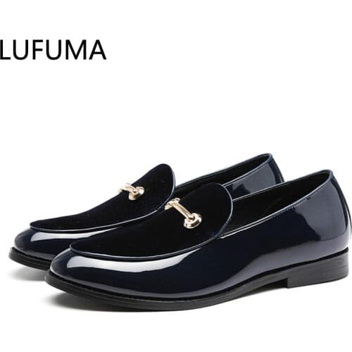 New Men Dress Shoes Shadow Patent Leather Luxury Fashion Groom Wedding Shoes Men Luxury italian style Oxford Shoes Big Size 48