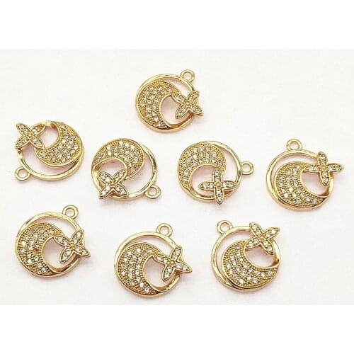 New arrival! 18x18mm 50pcs Cubic Zirconia Charm for Handmade Necklace Earring Making DIY Parts,Jewelry Findings & Components