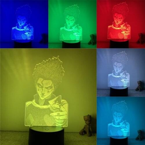 Hunter X Hunter Hisoka Smile Fighting 3D Nightlight Animated Real Ver. Action Figure 7 Colors Touch Optical Illusion Lamp Gift