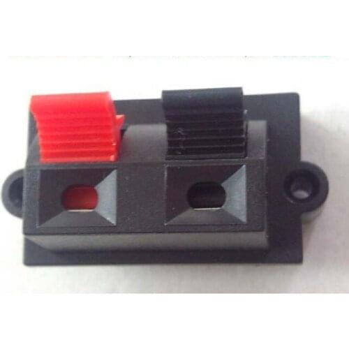 Wholesale 500pcs 2PIN PUSH Red and Black Spring Push Type Speaker Cable wire Loudspeaker Audio Terminal Board Connector -w209c