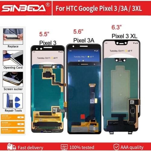 Original LCD For Google Pixel 3 LCD Display Touch Screen Digitizer Assembly For Google Pixel 3A G020A G020E G020B Pixel 3XL