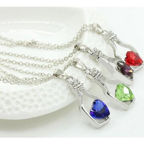 Lady Female Girl Women Girlfriend Couples Metal Silver Color Wishing Bottle Drifting Bottle Clavicle Pendant Charm Necklace