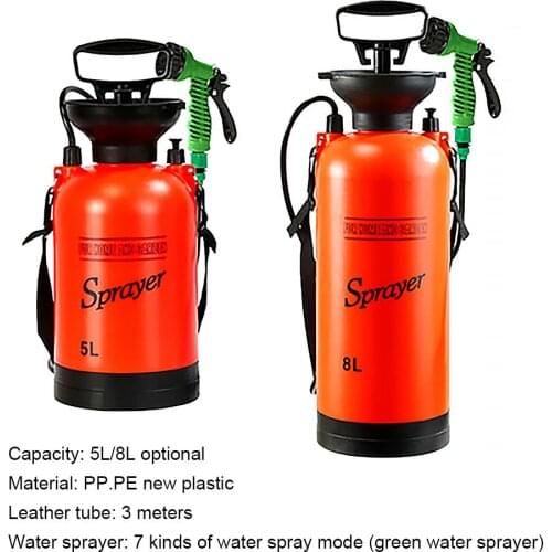 5/8L Car Washing Small Sprayer Portable Outdoor Camping Shower Multi-Function Bath Sprayer Watering Flowers For Travel