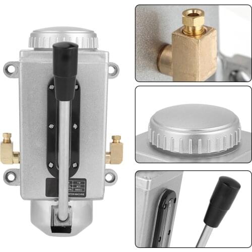 Lubricating Manual Oil Pump Hand Lubrication 500CC CNC 4mm Double Outlet Port Manual Lubricating Pump