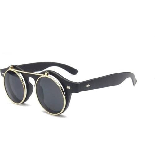 Sunglasses women Vintage Steampunk Goggles Clip on sunglasses Retro Flip Up Eyeglasses Gothic Eyewear Punk men Glasses Oculos
