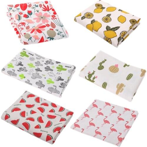 Printed Linen Cotton Fabric Modern Hawaiian Cloth For Pillow Cushion Sewing Placemat Bags DIY Sewing Needlework Handmade Materia