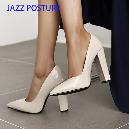 Single Shoes Simple Comfort Work Shoes Black High Heels Formal Wear Leather Shoes Sexy Big Size Womens Shoes z769