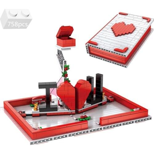 Creative Ideas Building Blocks Toys Love 520 The Romantic Story Book Model Kit Bricks Princess Friends Lover Valentines Gifts