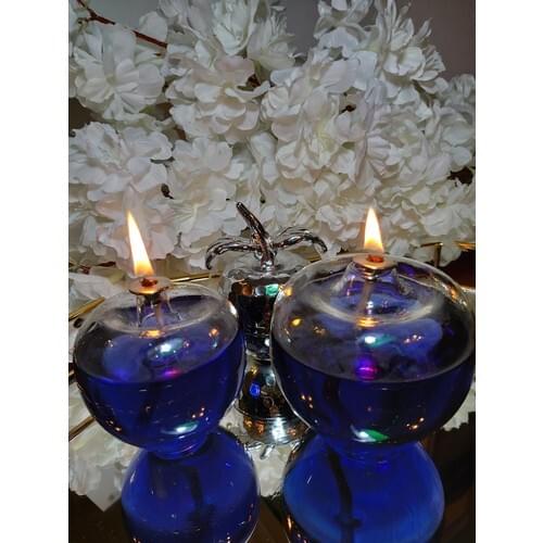 Viyale Store Apple Model Glass Oil Lamp Dual Set