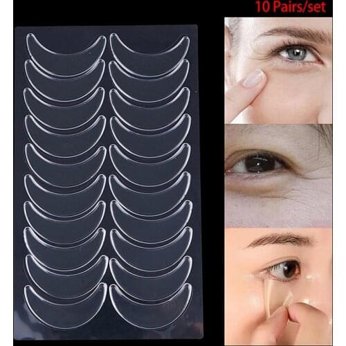 10 Pairs Anti-Wrinkle Reusable Waterproof Silicone Eye Pads Patches Stickers Eye Skin Care Pads