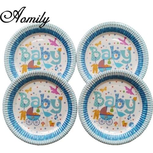 10pcs/Set 7inch 18cm Happy Birthday Cake Fruits BBQ Dish Disposable Paper Plates Best Wish Party Supplies Baby Favor Tableware