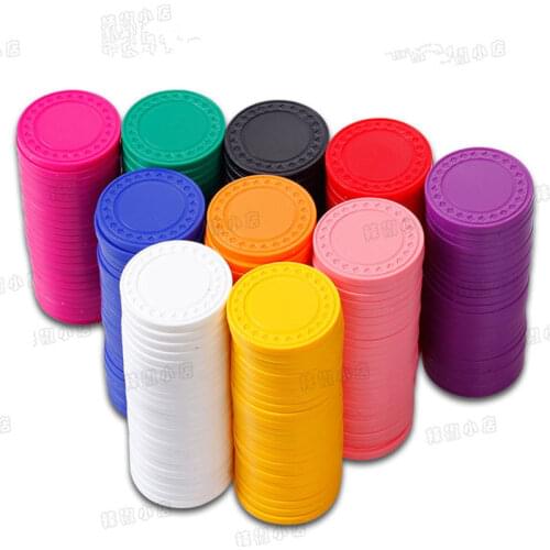 25Pcs/set No Value Blank Chip Currency, Circular Environmental Protection Plastic Mahjong Mahjong Counting Card
