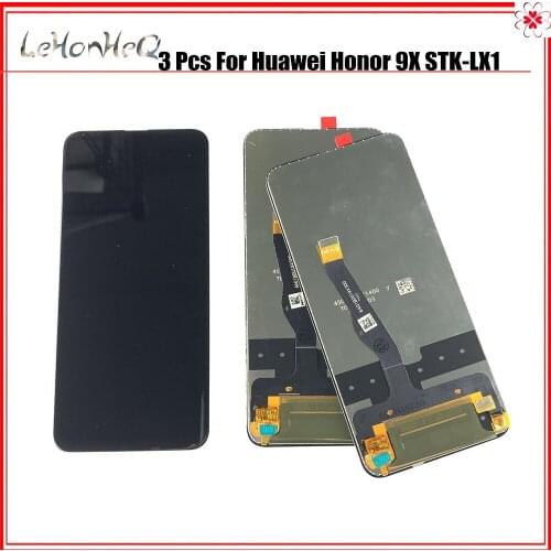 3 Piece/Lot LCD For Huawei Honor 9X Global Premium LCD Display Touch Screen 10 touch Digitizer Assembly STK-LX1 lcd