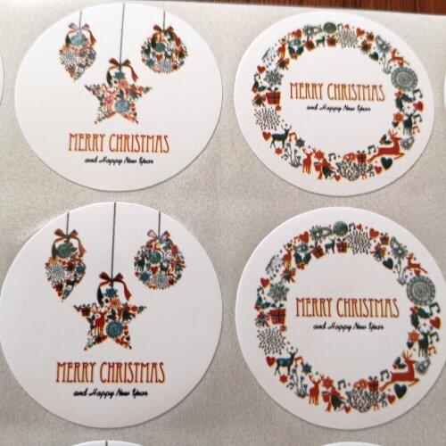 360pcs 35mm Christmas and New Year gift decoration stickers, two styles, Item No. FE31