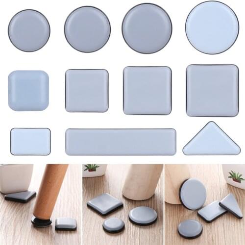 4pcs Furniture Slider Pad Gasket Table Bases Protector Coaster Carpet Ground Magic Moving Anti-abrasion Floor Mat Self-Adhesive